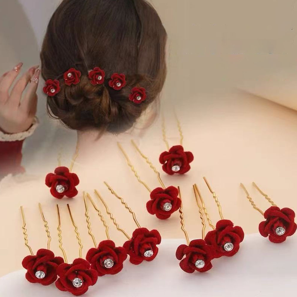 Supply Florist - 10Pcs Rose Hair Accessories Wedding Bride