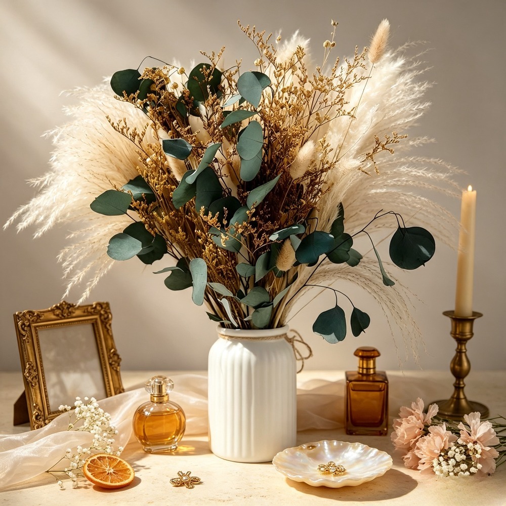 Natural Dried Pampas Grass Bou - đánh giá và giá Eucalyptus Preserved