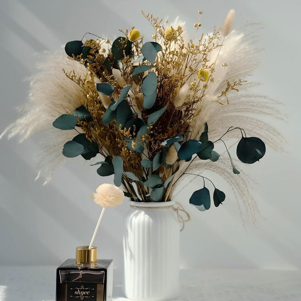 Natural Dried Pampas Grass Bou - đánh giá và giá Eucalyptus Preserved