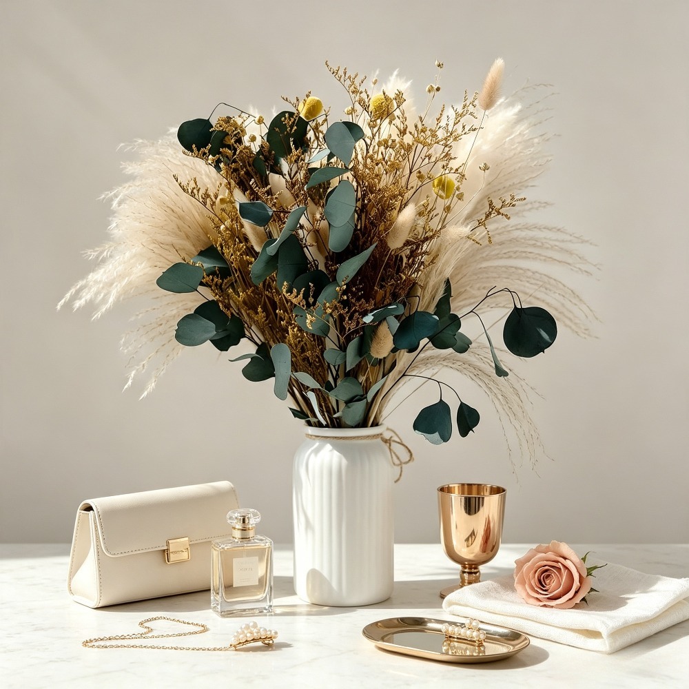 Natural Dried Pampas Grass Bou - đánh giá và giá Eucalyptus Preserved