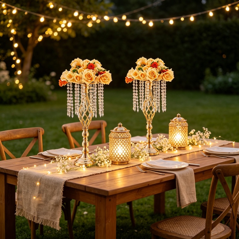 Elegant Tall Gold Crystal Flow - đánh giá và giá Florist Supply Vases