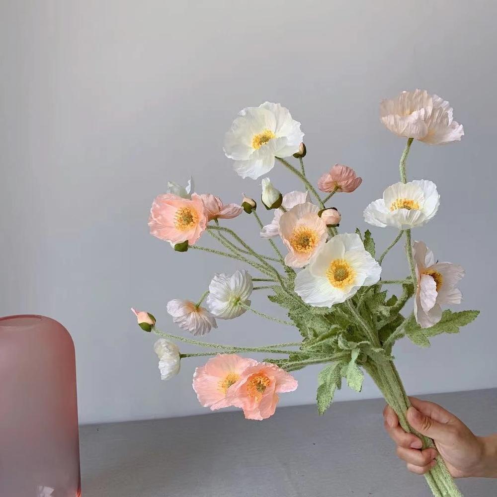 Fake Poppy Silk Flowers Long S - đánh giá và giá Florist Supply Bulk