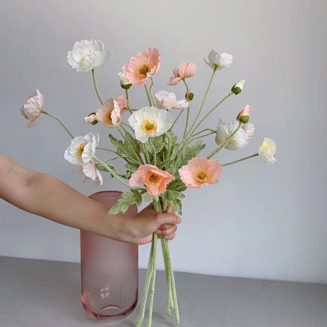 Fake Poppy Silk Flowers Long S - đánh giá và giá Florist Supply Bulk