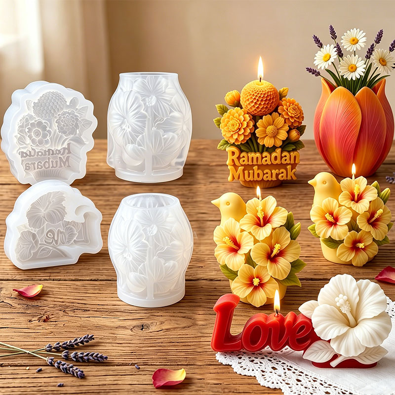 3D Flower Candle Silicone Mold - đánh giá và giá Florist Supply Vases